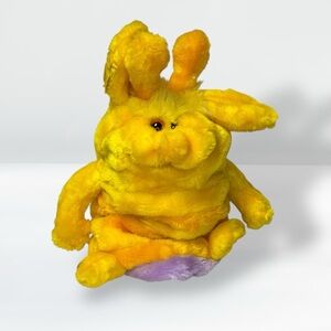 Yellow and Purple Plush Bunny Toy